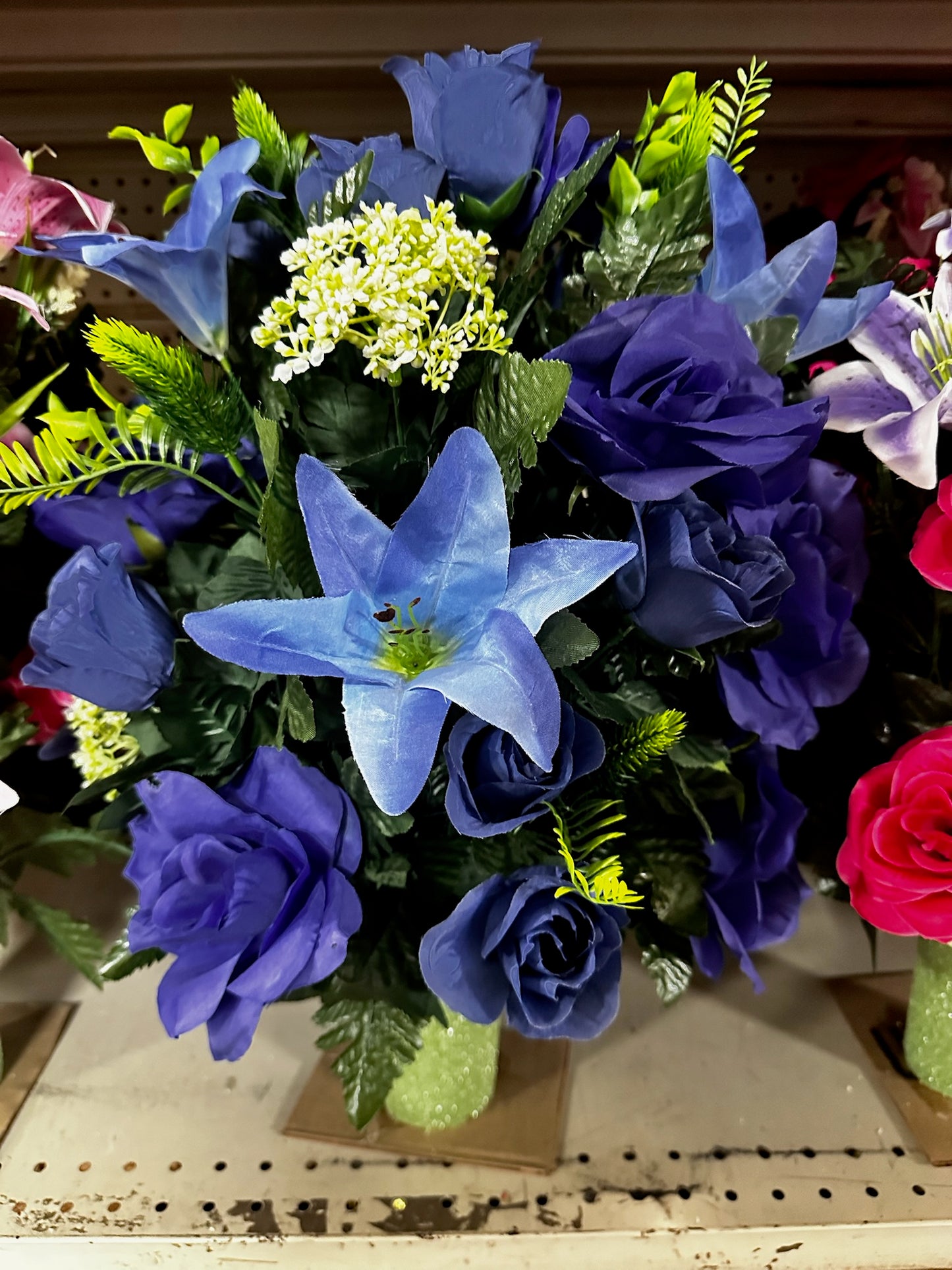 Silk Cemetery Flower Arrangement
