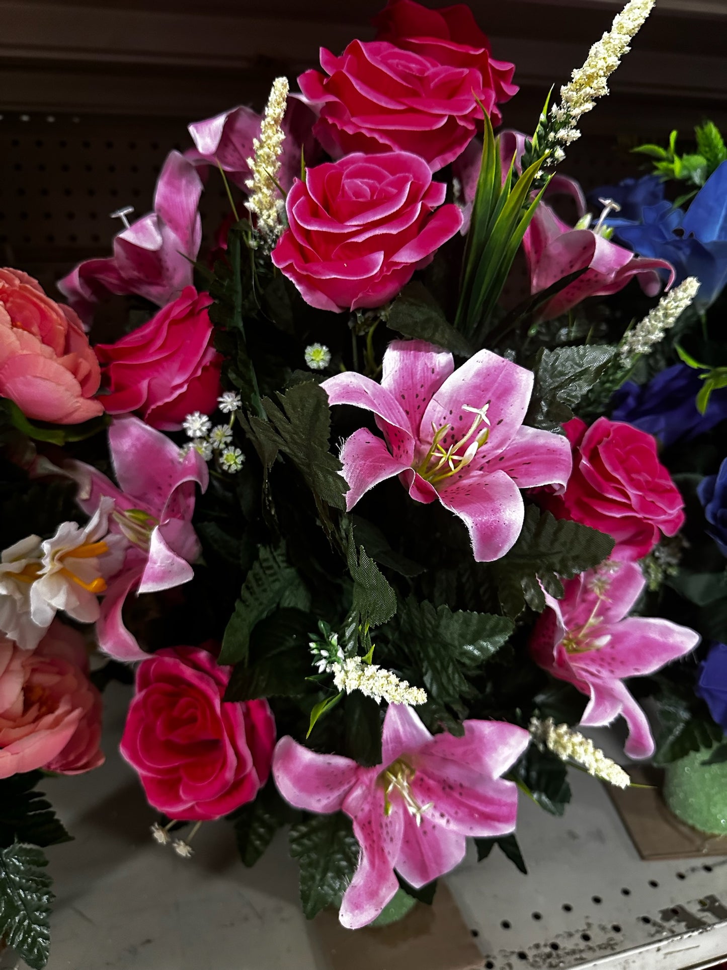 Silk Cemetery Flower Arrangement