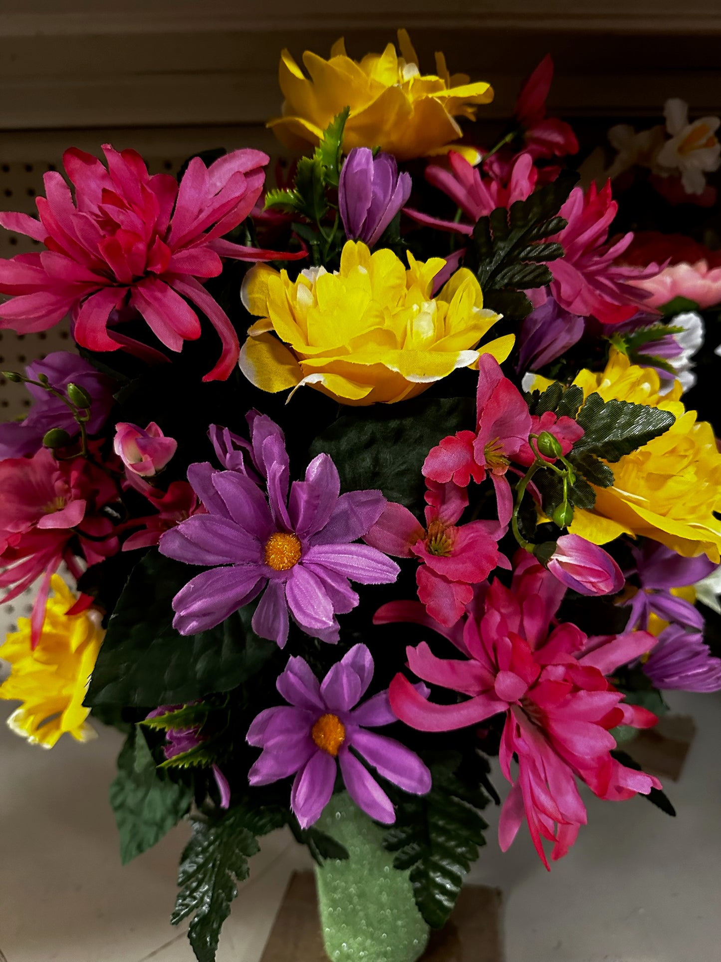 Silk Cemetery Flower Arrangement