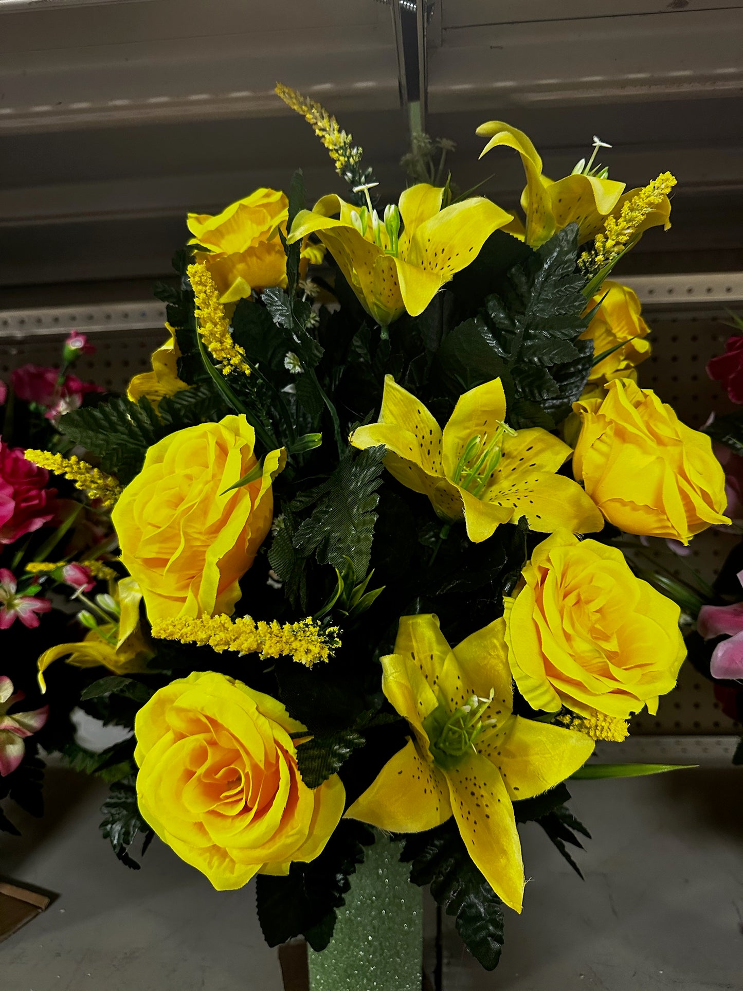 Silk Cemetery Flower Arrangement