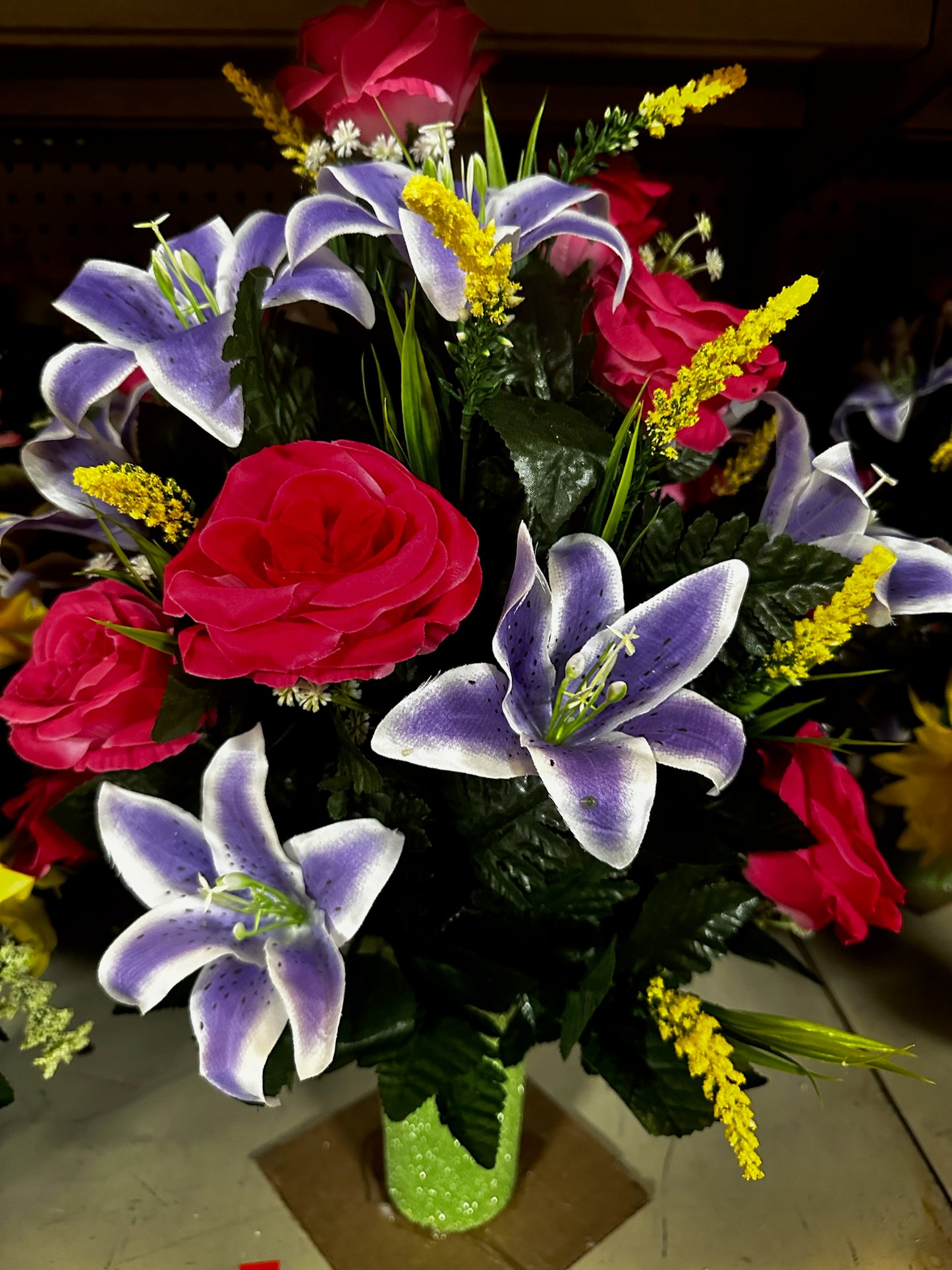 Silk Cemetery Flower Arrangement