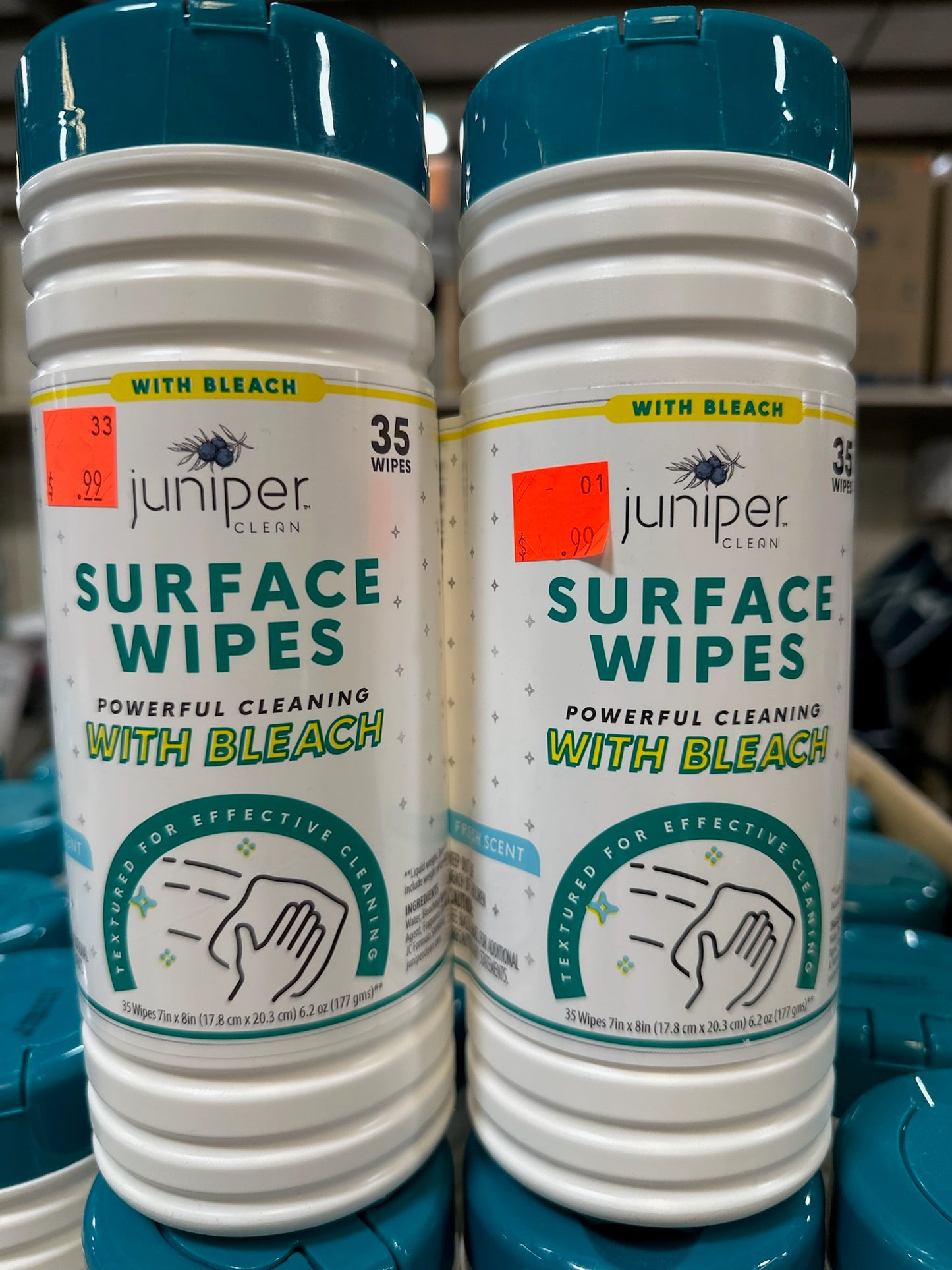 Juniper Clean Surface Wipes with Bleach – 35 Wipes