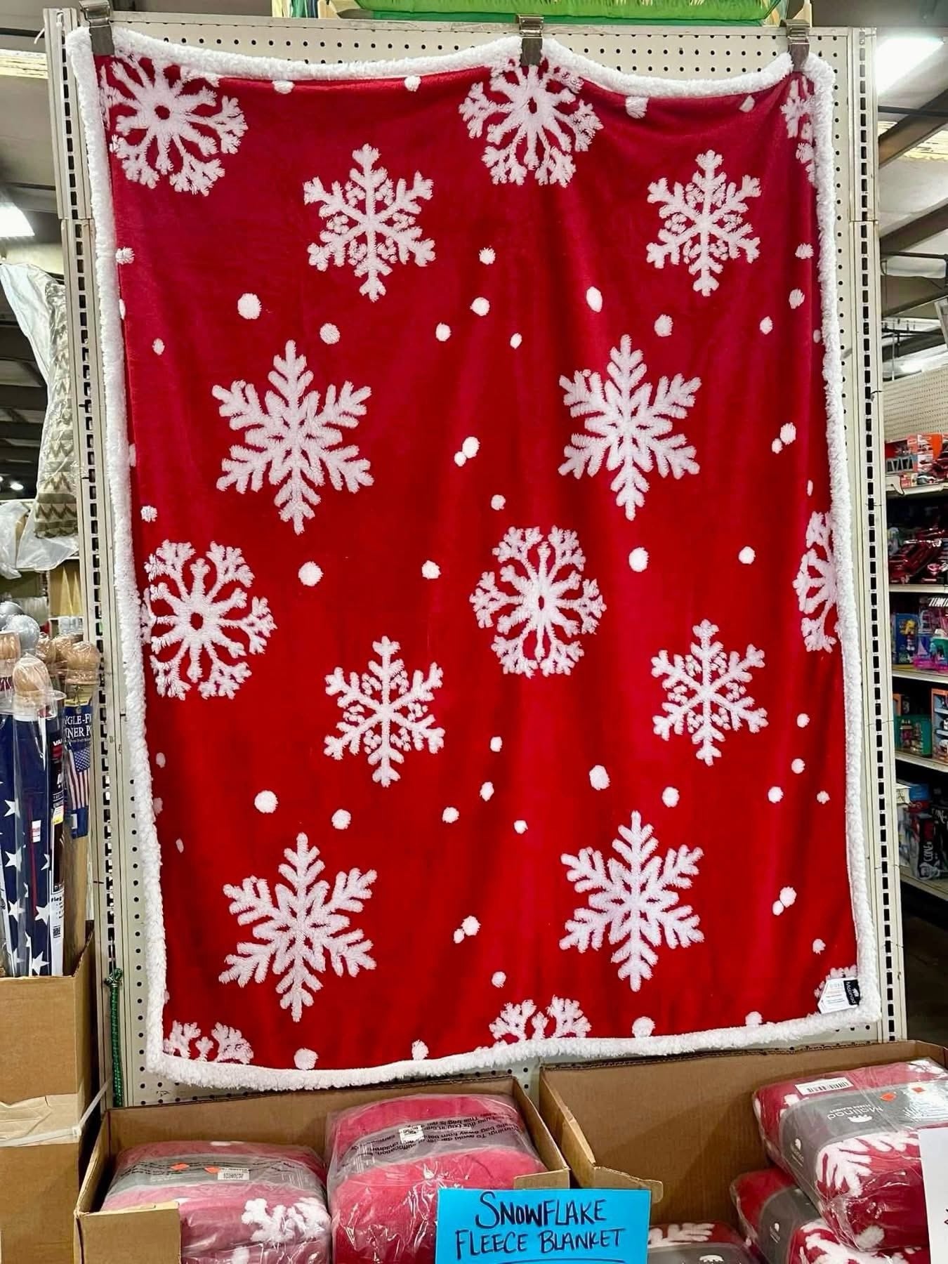 Malinad Sherpa Snowflake Fleece Throw – 50” x 60