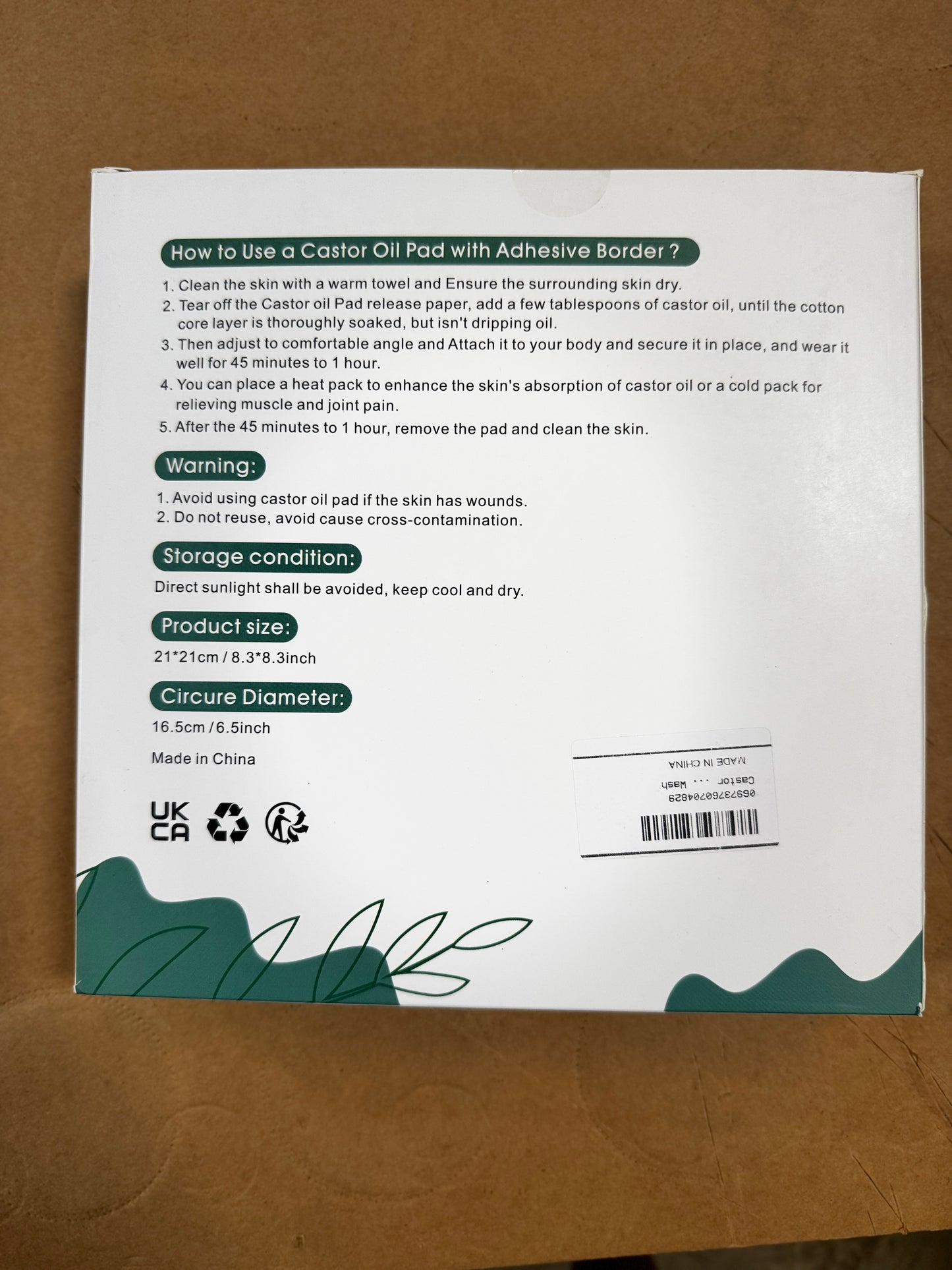 Castor Oil Pack Wrap – 20 Patches