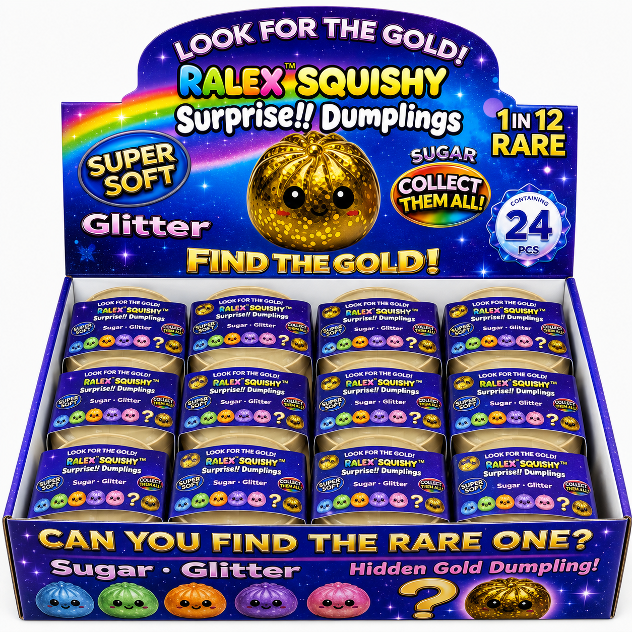 Mini Glitter Dumpling Mystery Squishy