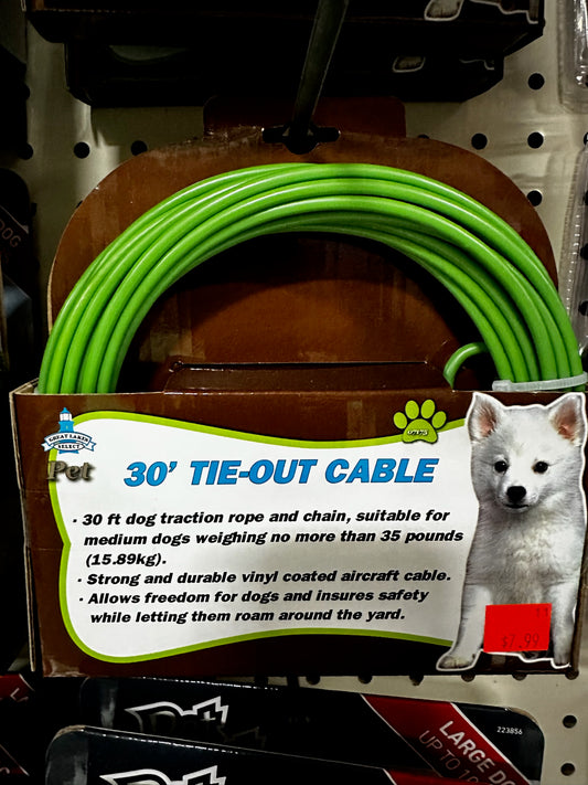 Great Lakes Select 30’ Tie-Out Cable (Medium Dogs)