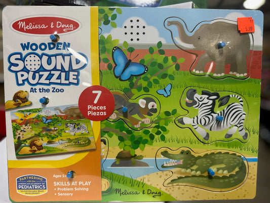Melissa & Doug Wooden Sound Puzzle: At the Zoo