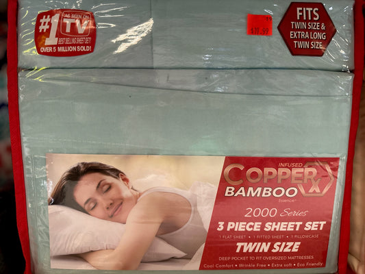 CopperX Bamboo 2000 Series 3-Piece Sheet Set (Twin/Extra Long Twin)