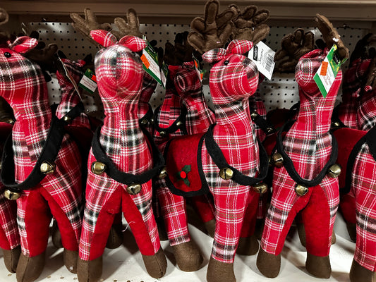 Christmas Reindeer in Red Plaid 20"