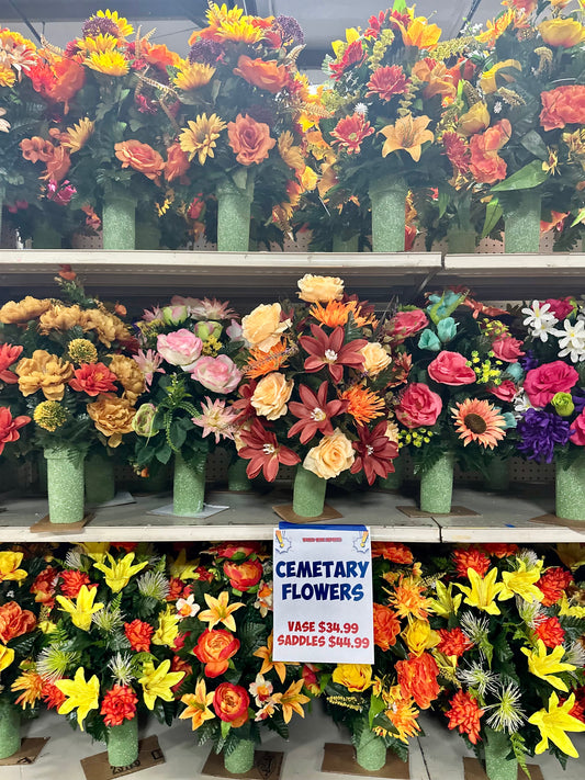 Silk Cemetery Flower Arrangement