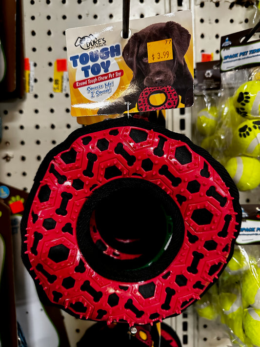 Duke’s Tough Toy — Round Shape (Red & Black)