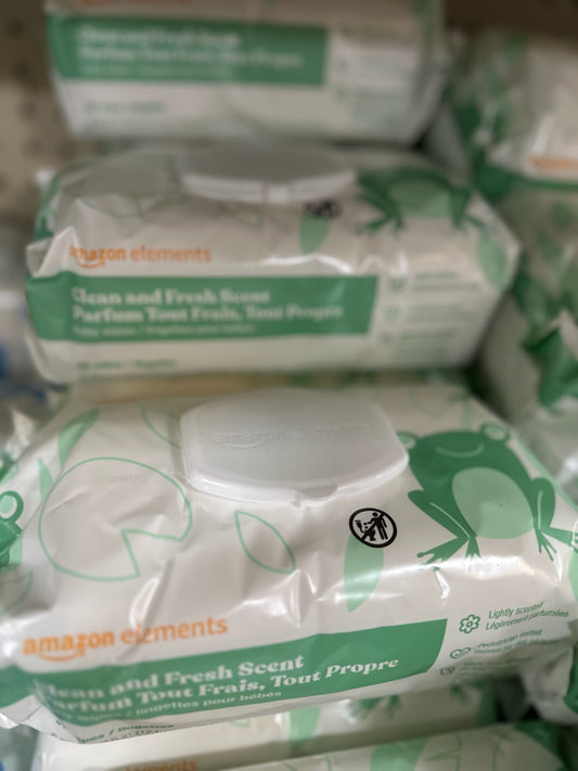 Amazon Elements Baby Wipes – Clean and Fresh Scent (72 Count)