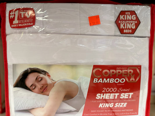 CopperX Bamboo 2000 Series Sheet Set (King/California King)