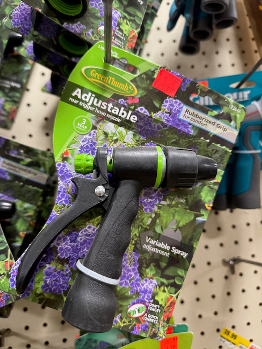GreenThumb Adjustable Rear Trigger Hose Nozzle