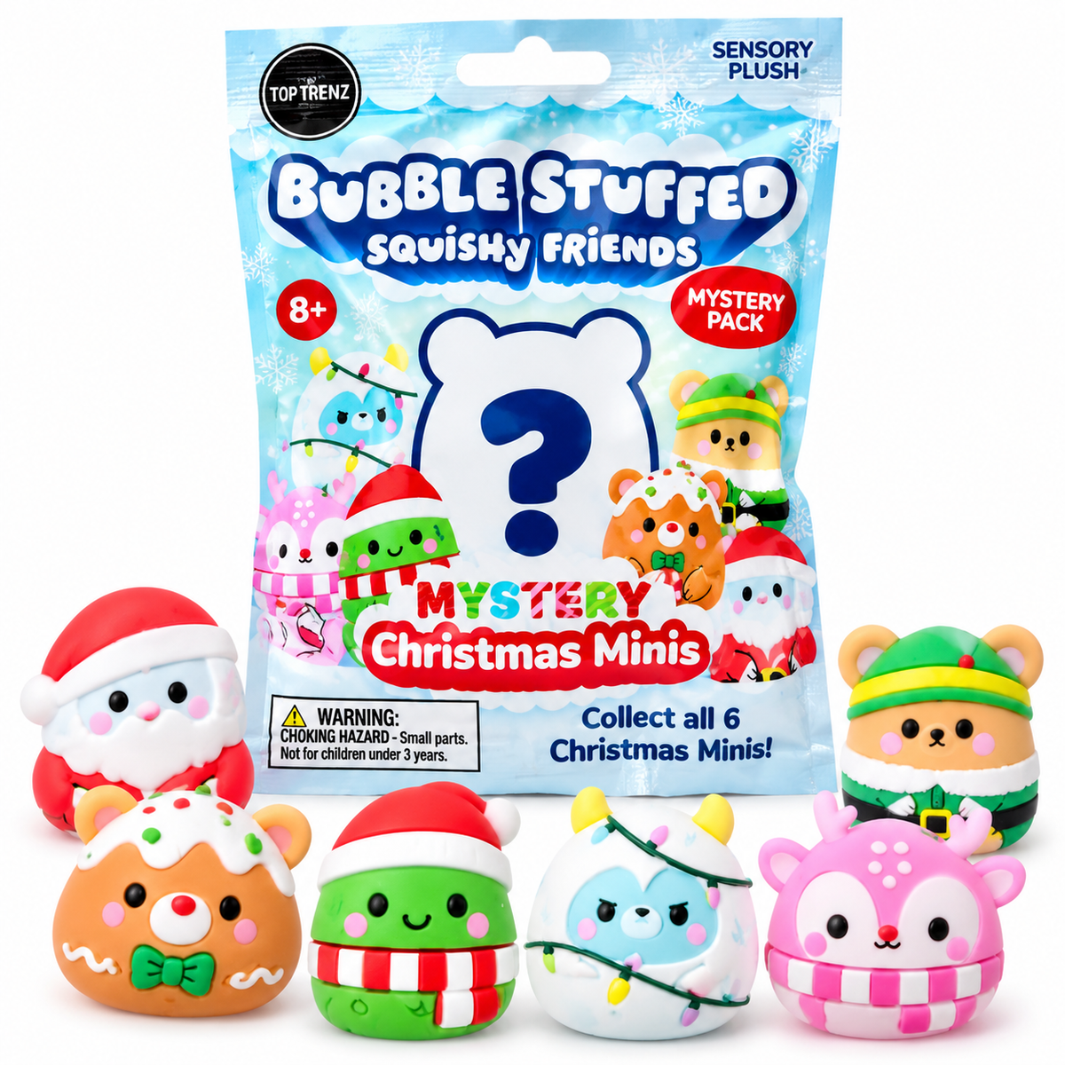 Bubble Stuffed Squishy Friends – Mystery Christmas Minis by Top Trenz