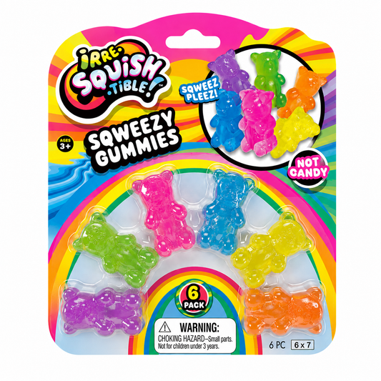 Sqweezy Gummies Mini Squishy Bears – 6 Pack