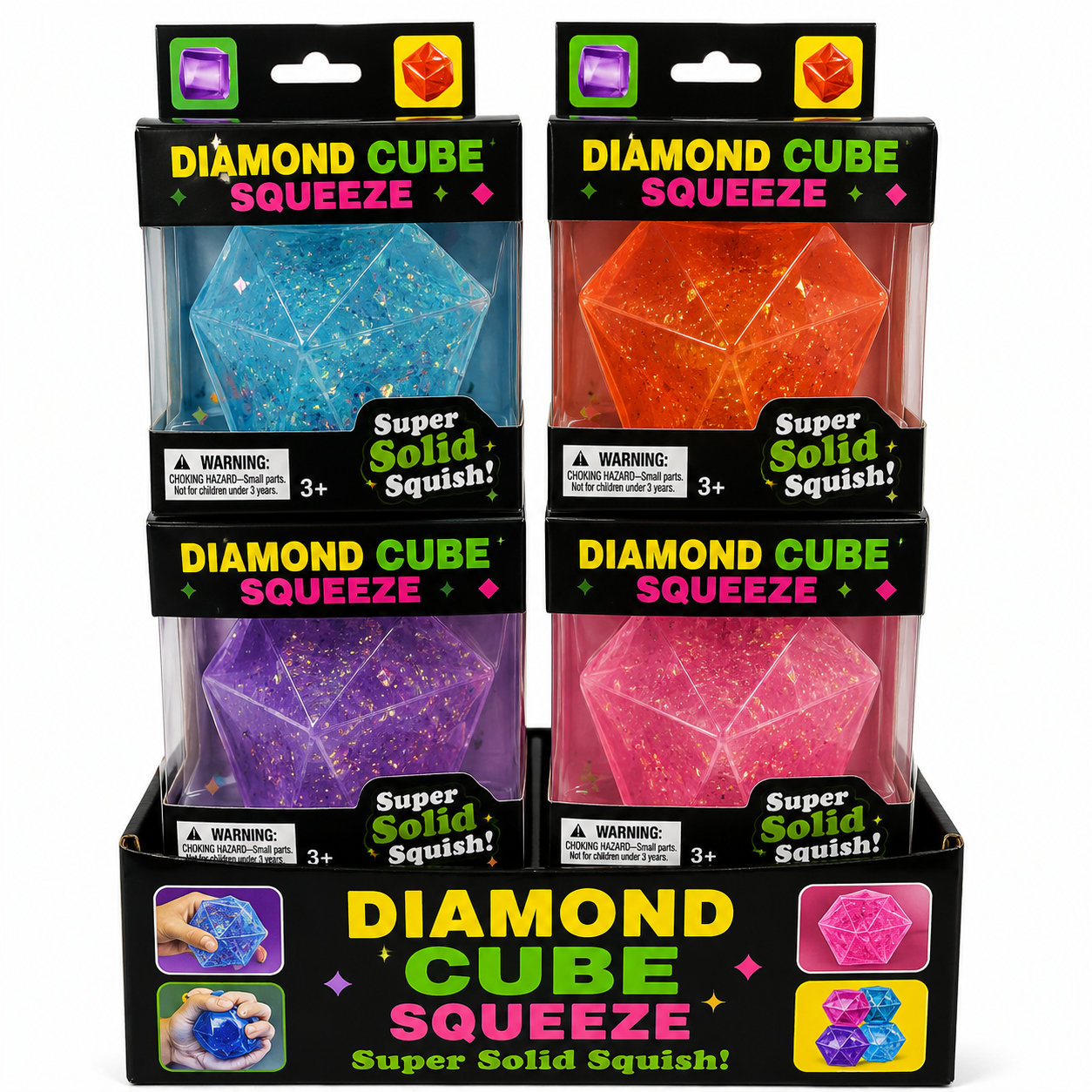 Glitter Diamond Cube Squish